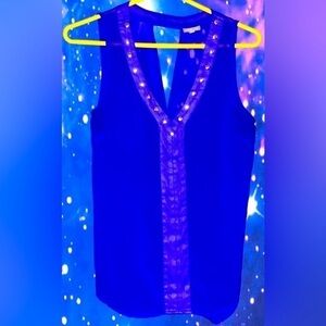 Charlotte Russe Blue Studded Top